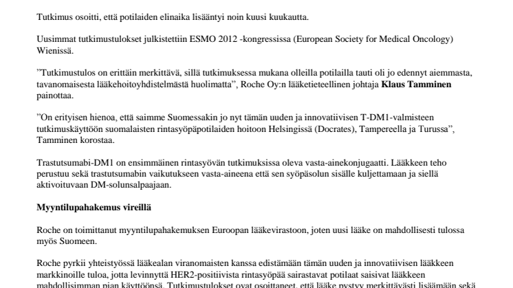 Aggressiiviseen rintasyöpään uutta toivoa