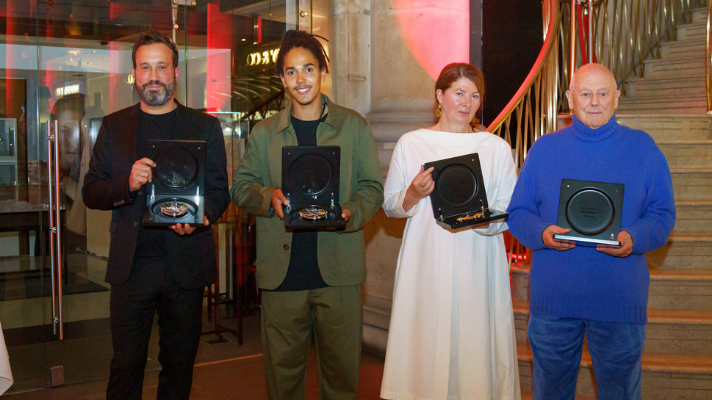 Mac Collins, pictured second from the left, at the London Design Festival awards ceremony this year.