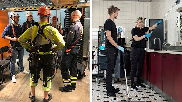 Vi ger certifierade utbildningar inom bland annat fallskydd och lokalvård.