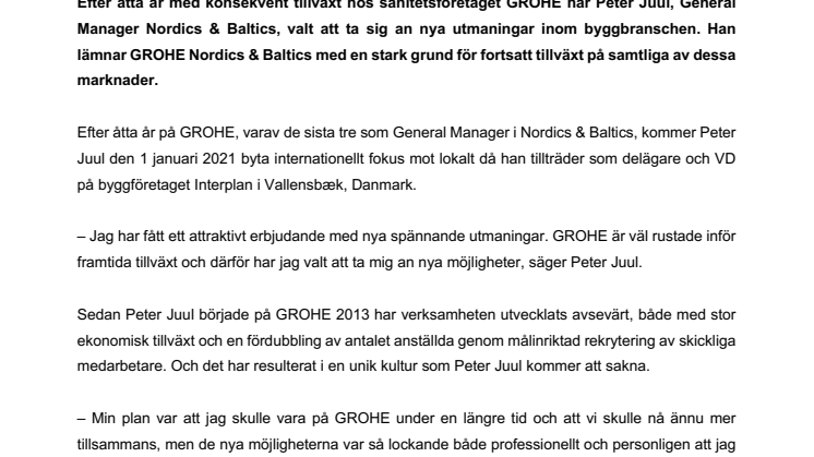 Peter Juul blir delägare till det danska byggföretaget Interplan