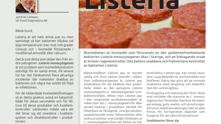 Nytt Nyhetsbrev om Listeria