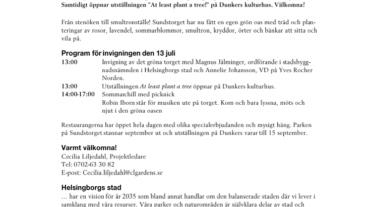 Sommarchill med musik på Gröna & Sköna Sundstorget