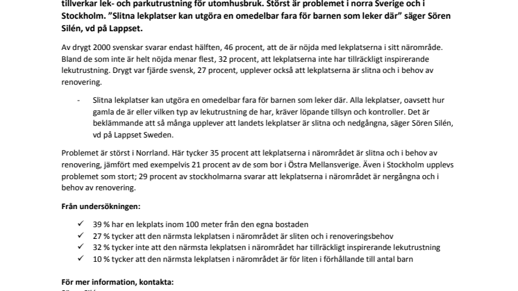  Stort missnöje kring slitna lekplatser