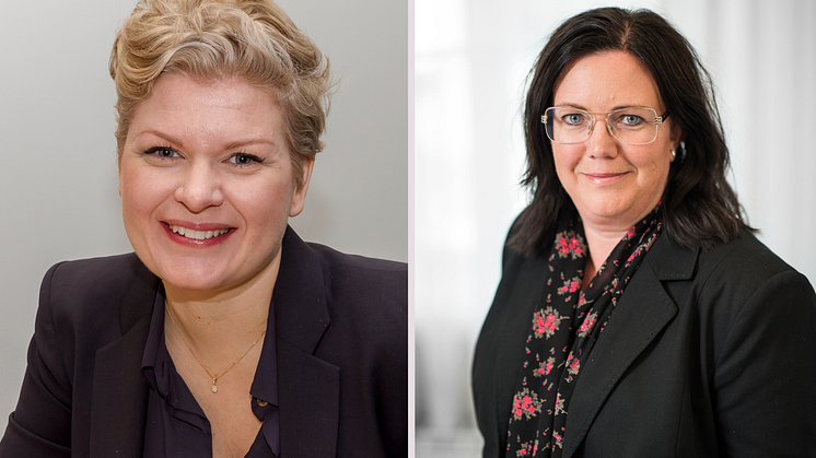 Fr. vänster: Ulrika Jansson, ny förvaltningschef Stadsbyggnadskontoret och programdirektör Samhällsbyggnad. Johanna Larsson, ny ekonomidirektör