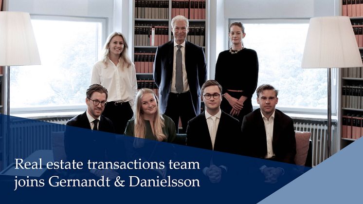 Fastighetstransaktionsteam ansluter till Gernandt & Danielsson