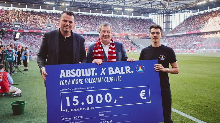 Ken Fontijn (Managing Director BALR), Dr. Werner Wolf (Präsident 1. FC Köln), Matthias Bewerunge (Brand Manager Absolut). Copyright: Thomas Fähnrich Fotografie