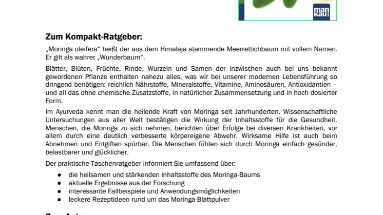 Waschzettel "Moringa"