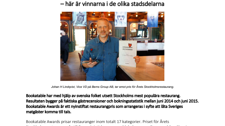 Stockholms bästa restauranger utsedda  - här är vinnarna i de olika stadsdelarna