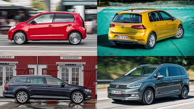 up!, Golf, Passat og Touran blev de mest solgte i hver deres klasse i 2017