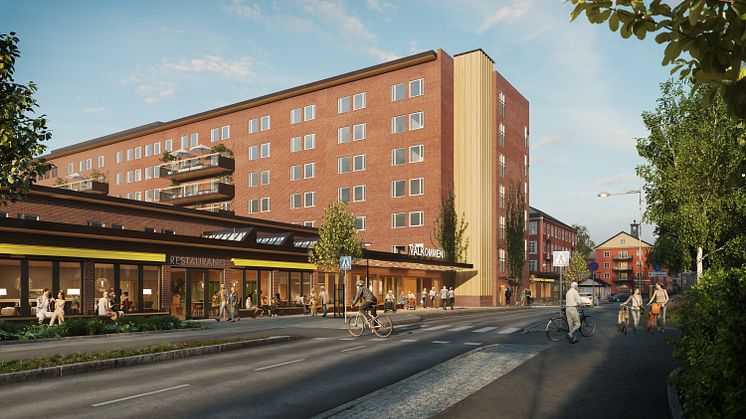 Illustration av Bromma sjukhus framtagen av White Arkitekter