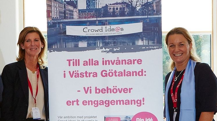 På bilden syns Åse Rosenqvist, Novartis och Charlotta Gummeson, Sahlgrenska Science Park, som båda ingår i panelen under mötet Crowd Ide@s - vi bygger broar för framtiden den 4 juli. Foto: Anna Hult (fri pressbild)