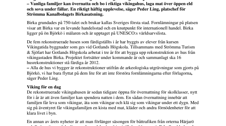 Vikingakvarter står färdigt på Birka i sommar