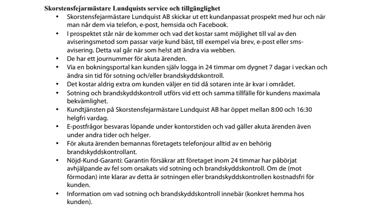 Sotnings- och brandskyddskontroll av ny entreprenör