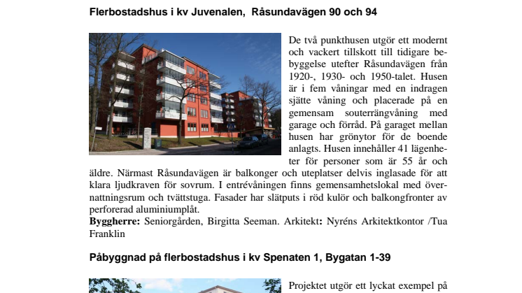 Stadsmiljöpriset i Solna 2007