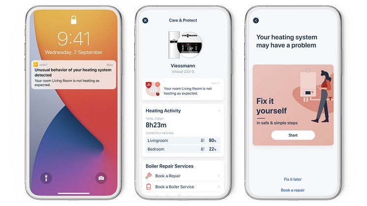 tado° lancerer ny Care & Protect funktion - app’en fortæller hvis fyret går ned eller radiatoren skal luftes ud  