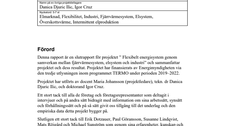 Slutrapport: Flexibelt energisystem genom samverkan mellan fjärrvärmesystem, elsystem och industri.pdf