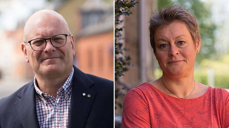 Leif Sandberg (C), distriktsordförande för Centerpartiet i Skåne och Annette Linander (C), regionråd och gruppledare för Centerpartiet i Region Skåne