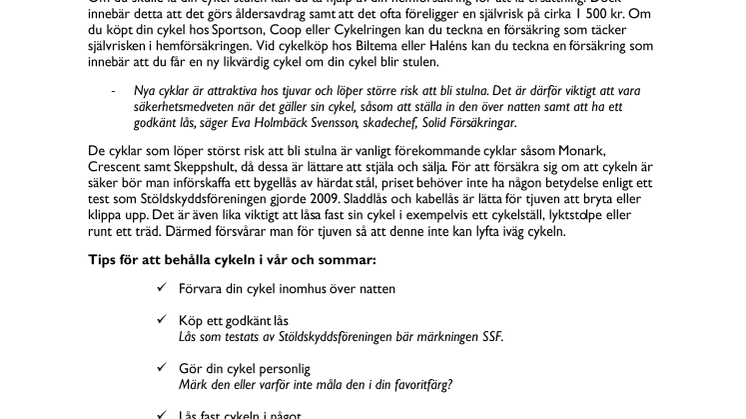 Våren är här och så även cykeltjuvarna
