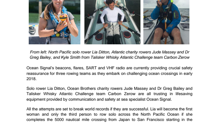 Ocean Signal Safety Products Trusted by Leading Ocean Rowers