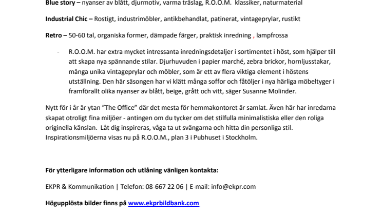 R.O.O.M. inspirerar med ny kreativ möbelutställning