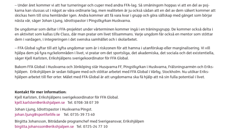 Erikshjälpen satsar på integrerande fotboll