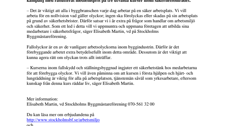 Byggbranschen satsar på arbetsmiljö och säkerhet 