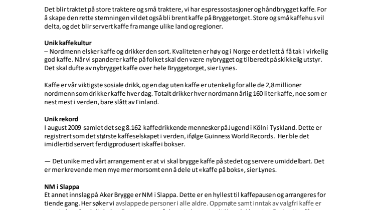 Vi hyller norsk kaffekultur