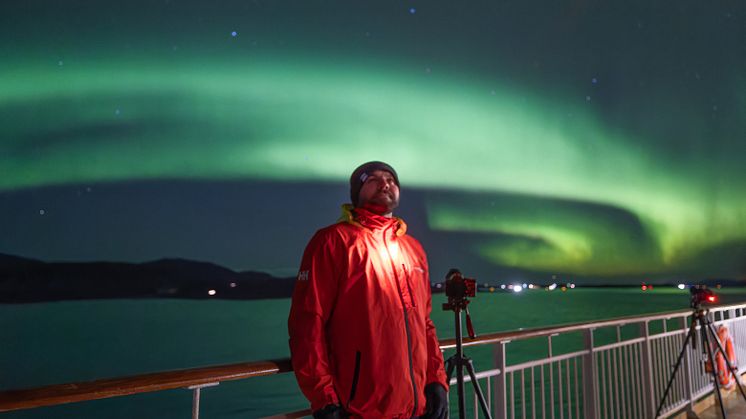 Tom Kerss, Hurtigruten Chief Aurora Chaser, onboard Hurtigruten