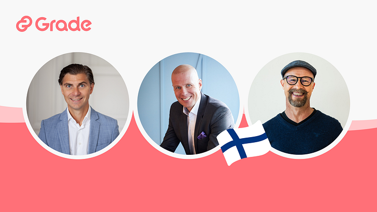 Från vänster: Rickard Kajson - VD för Grade, Tommi Kajasoja - VD för FCG, Misa Leiber - verksamhetschef för FCG Digital.