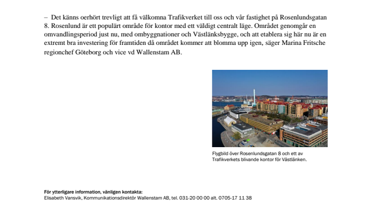 Trafikverket hyr 1 450 kvm i Rosenlund, Göteborg