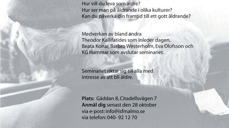 Att åldras i olika kulturer - inbjudan