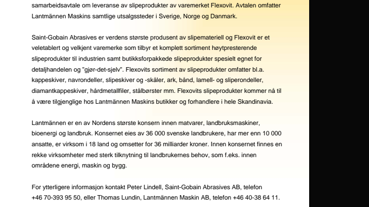 Flexovits slipeprodukter nå hos Lantmännen