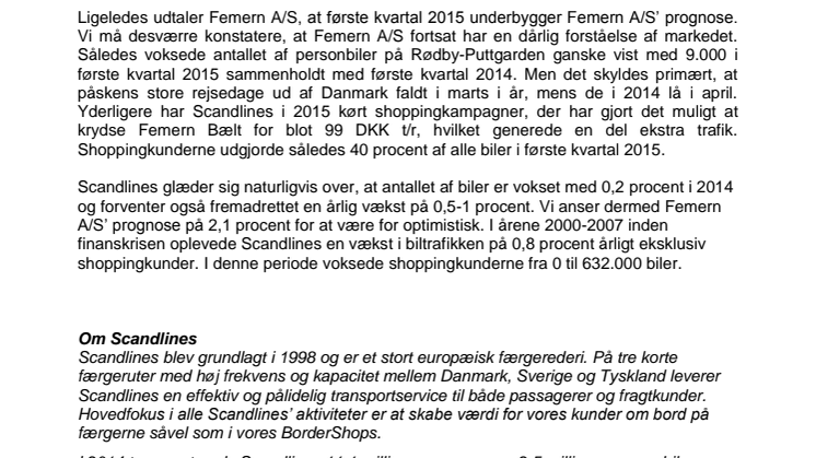 Scandlines dokumenterer trafikudvikling på Rødby-Puttgarden