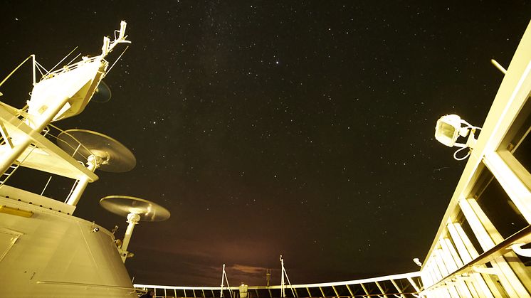 The night sky above the North Sea on board Borealis. Credit: Go Stargazing