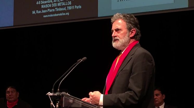 Cormac Cullinan concludes the Rights of Nature Tribunal, Paris 2015  - Now he comes to Sweden and Earth Rights Conference April 21-22