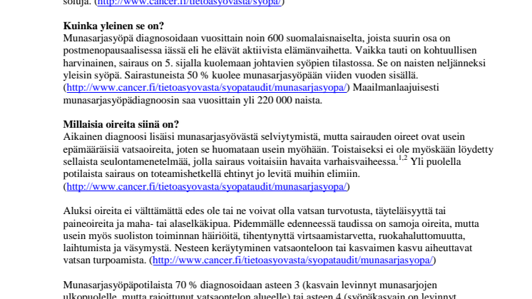 Lisätietoa munasarjasyövästä