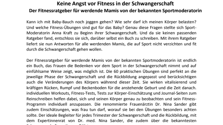 Presseinformation zum Buch