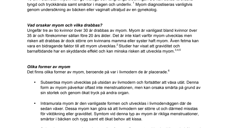 Fakta om myom 