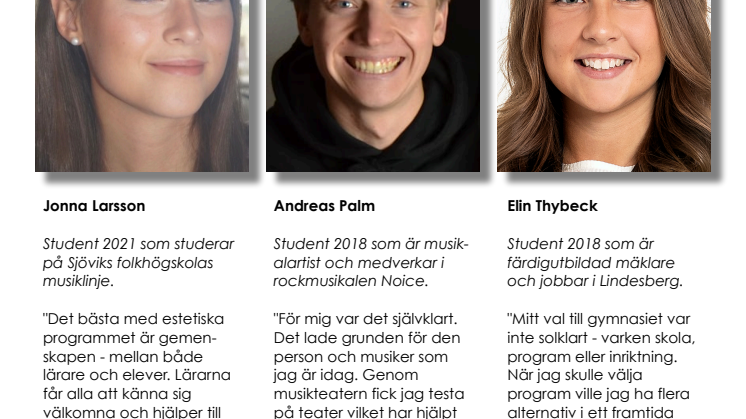 Estetiska Programmet på Lindeskolan Broschyr 2022
