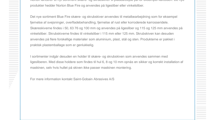 Nye skære- og skrubskive til karosseriarbejde