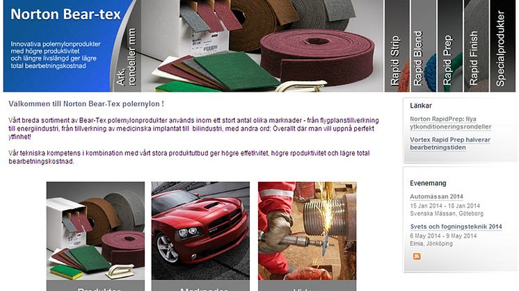 Ny hemsida för Norton polernylonprodukter