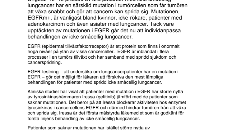 Fakta om EGFR-testning