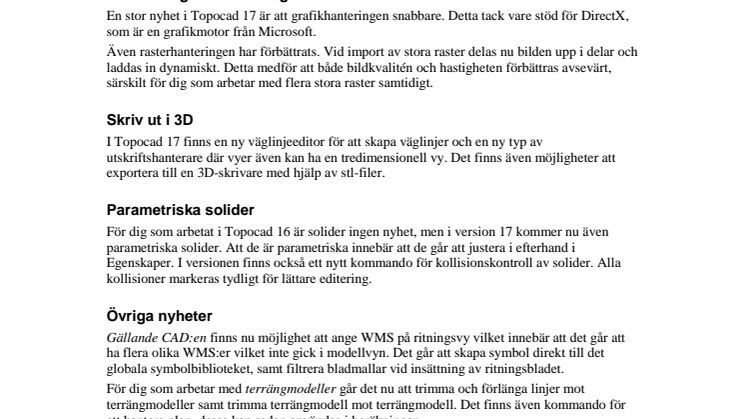 Snabbare grafik i Topocad 17
