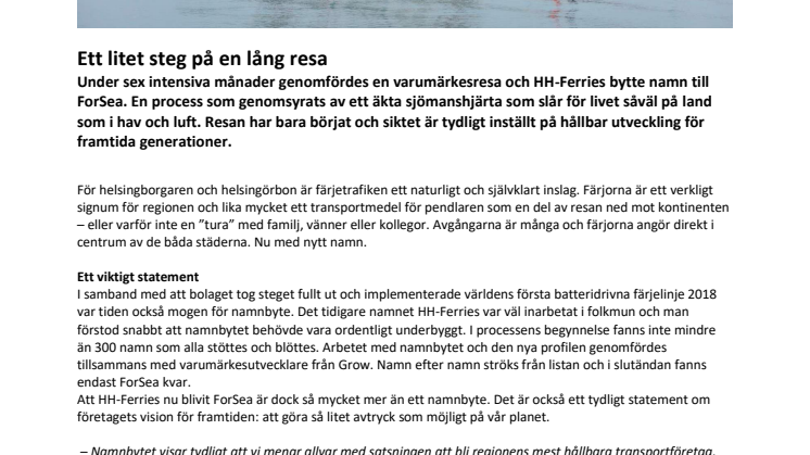 Ett litet steg på en lång resa
