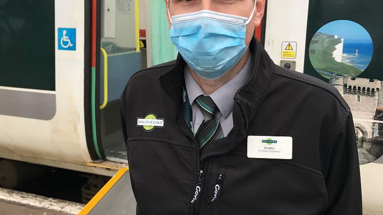Brad Lade, one of the 15 volunteer testers who normally provides passenger assistance on board Southern trains