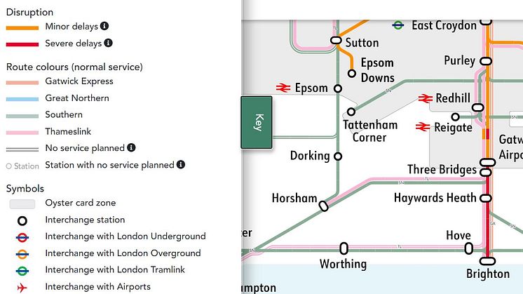 The map comes with a handy key to help users navigate around the page