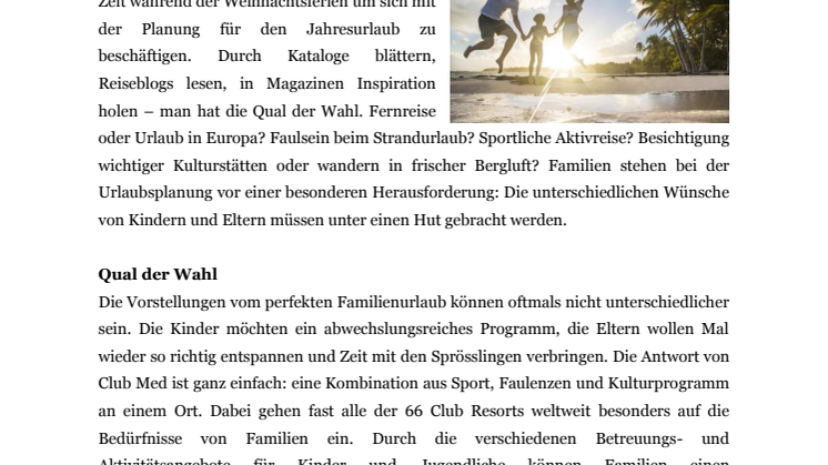 Wohin geht die Familienreise 2016?