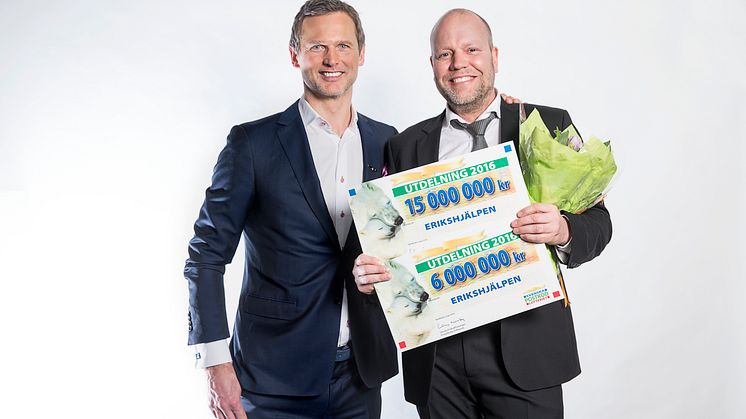 Erikshjälpen fick rekordsumman 21 miljoner från PostkodLotteriet