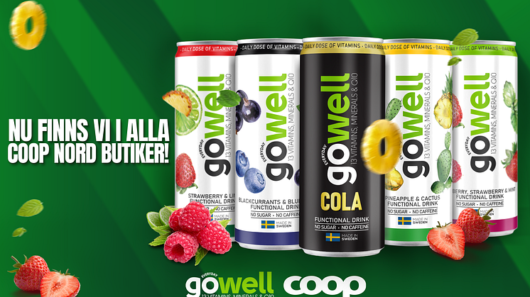 Gowell vitamindryck lanseras i alla Coop Nords 87 butiker