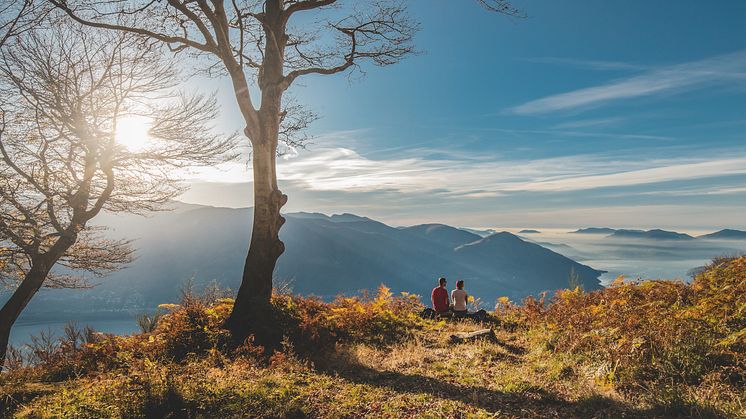 Tessin: Rast mit Blick auf den Lago Maggiore © Schweiz Tourismus / Tina Sturzenegger
